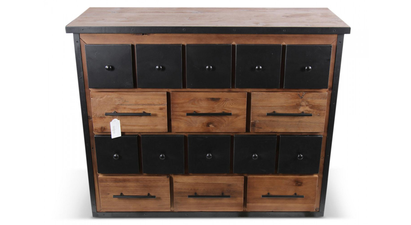Truhe Grainetier 16 Schubladen Holz Braun 117,5x44,5x95cm
