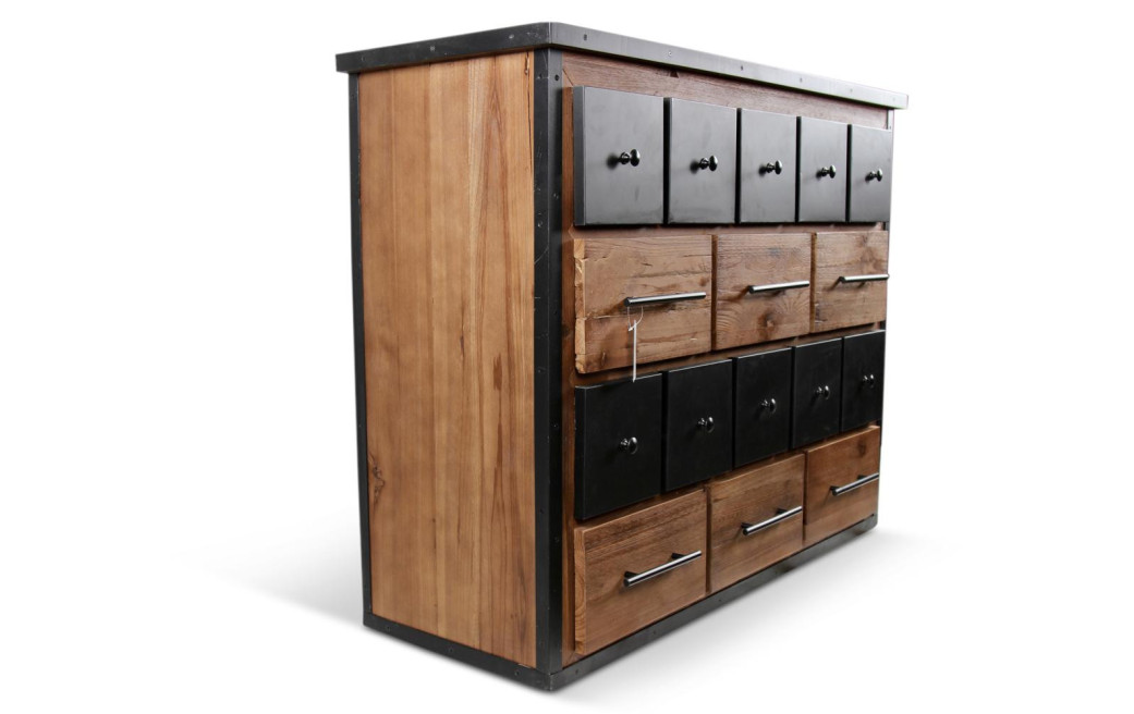 Truhe Grainetier 16 Schubladen Holz Braun 117,5x44,5x95cm