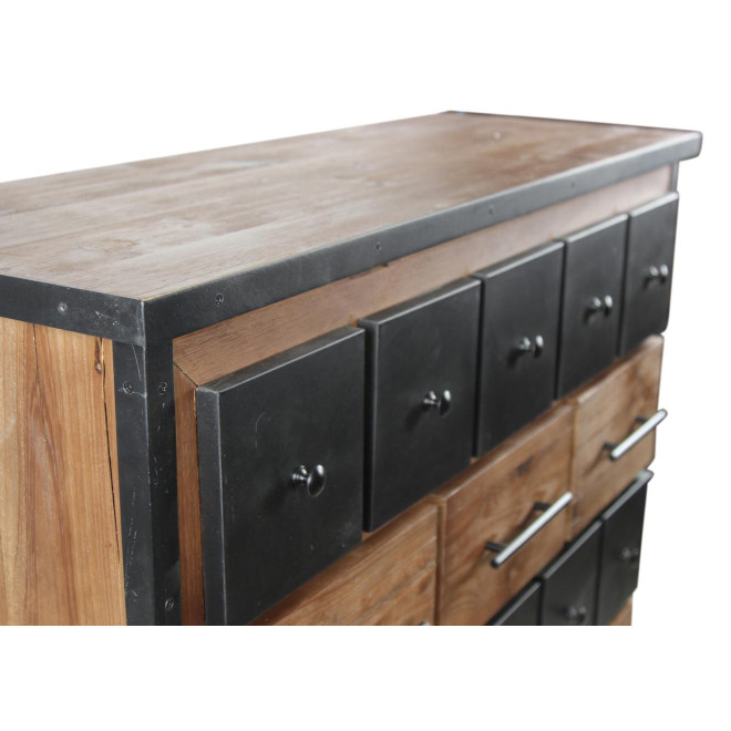 Truhe Grainetier 16 Schubladen Holz Braun 117,5x44,5x95cm