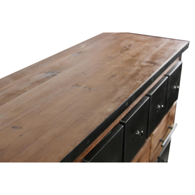 Bahut Grainetier 16 Tiroirs Bois Marron 117,5x44,5x95cm