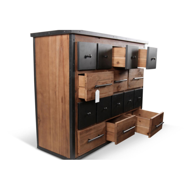 Truhe Grainetier 16 Schubladen Holz Braun 117,5x44,5x95cm