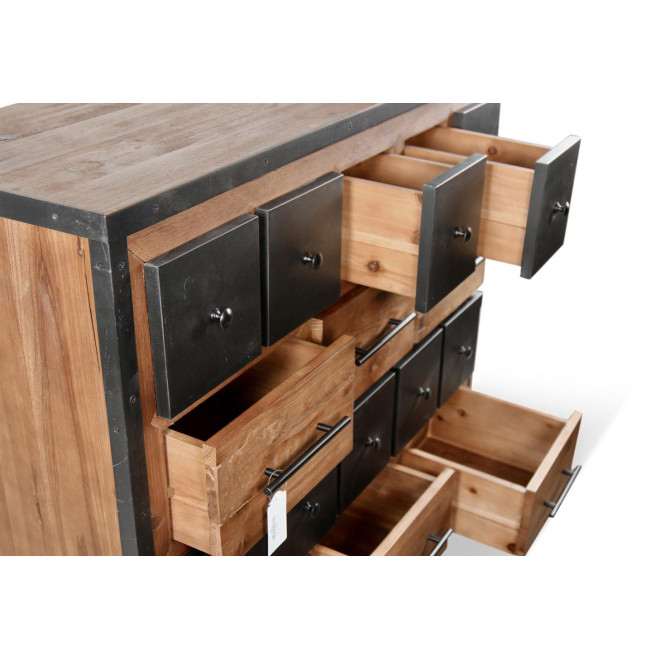 Truhe Grainetier 16 Schubladen Holz Braun 117,5x44,5x95cm