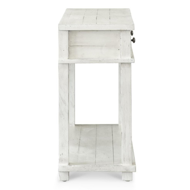 Console 3 Tiroirs Bois Blanc 128x38x80cm