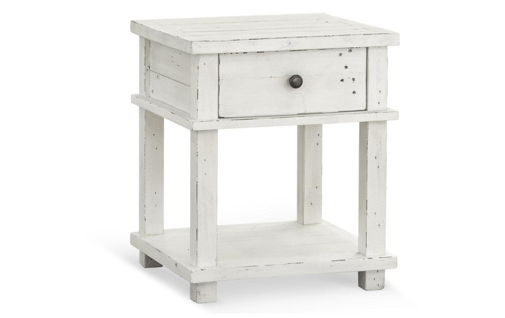 Nachttisch 1 Schublade Holz Weiß 50x45x60cm