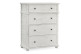 Commode 4 Tiroirs Bois Blanc 90x45x115cm