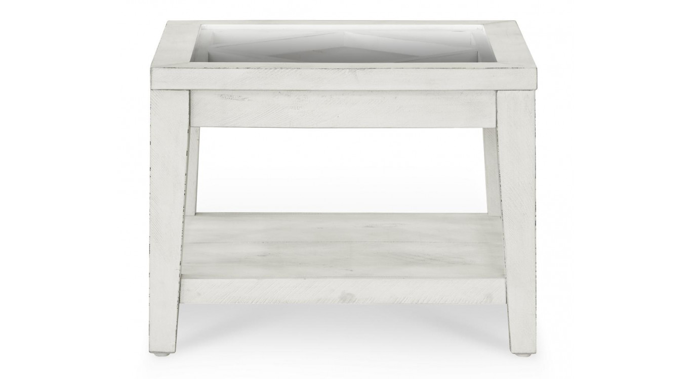Table De Chevet Bois Blanc 60x60x55cm