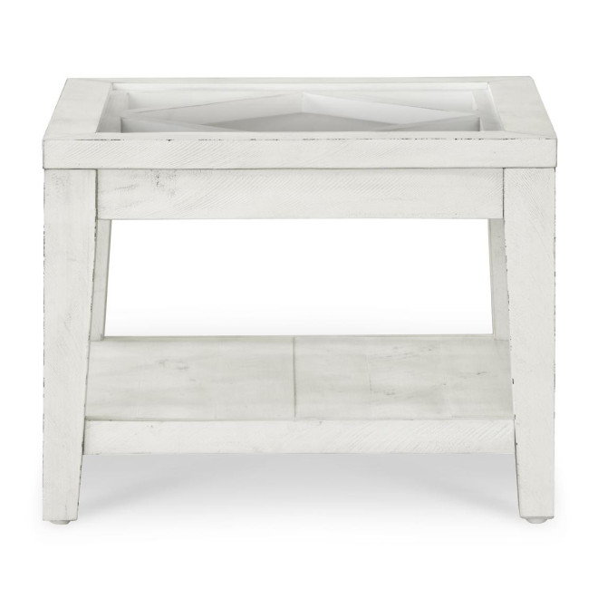 Table De Chevet Bois Blanc 60x60x55cm