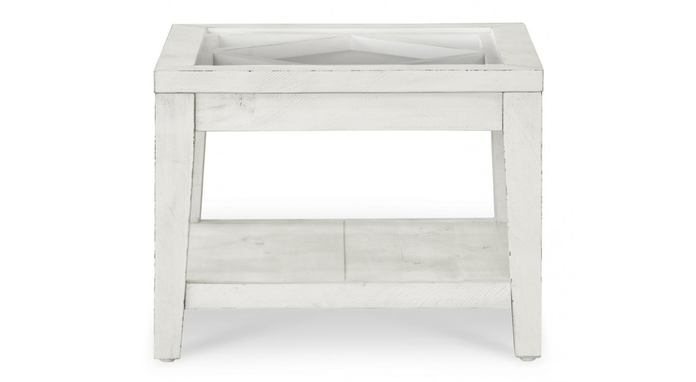 Table De Chevet Bois Blanc 60x60x55cm