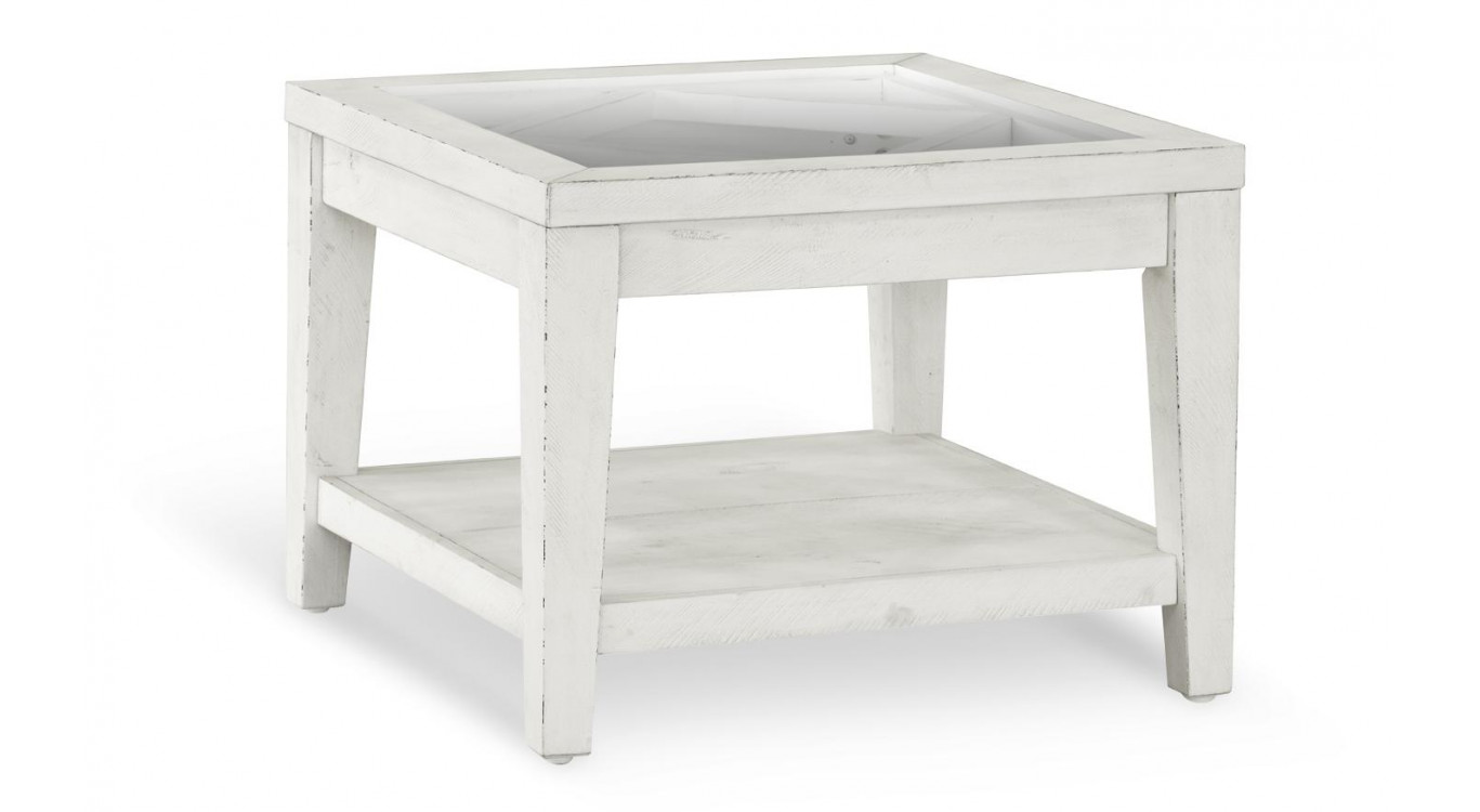Table De Chevet Bois Blanc 60x60x55cm