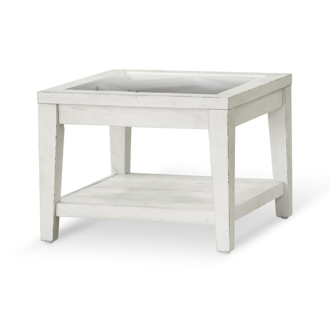 Table De Chevet Bois Blanc 60x60x55cm