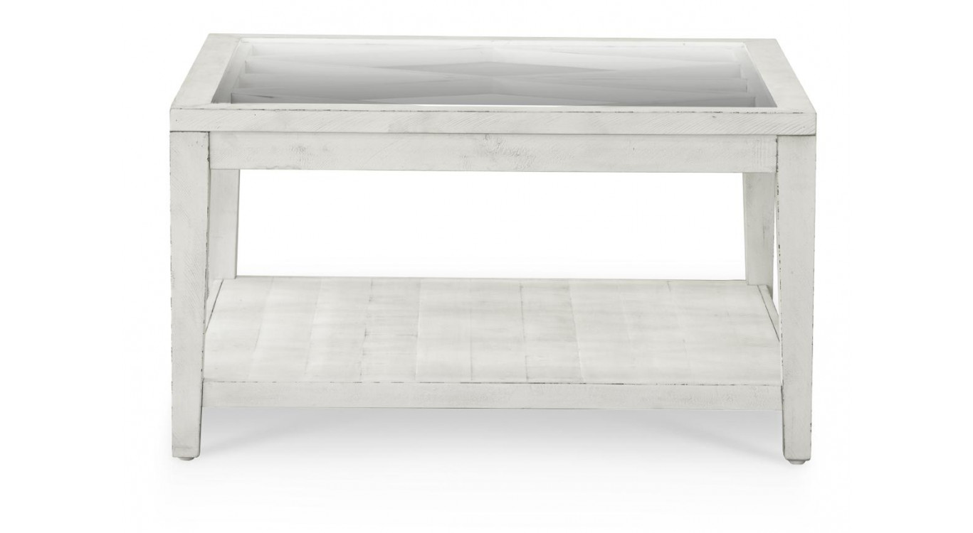 Niedriger Holztisch Weiß 100x100x45cm