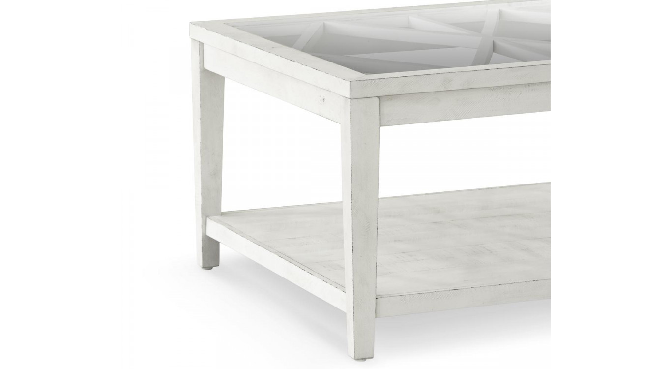 Niedriger Holztisch Weiß 100x100x45cm