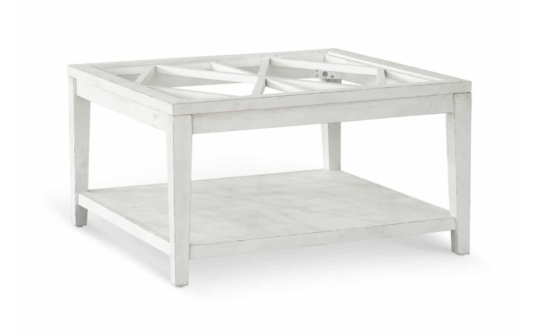 Niedriger Holztisch Weiß 100x100x45cm