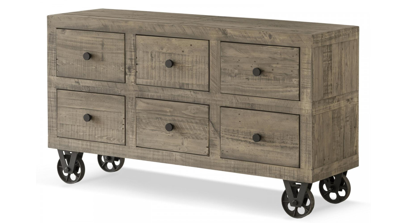 Kommode Räder Holz 147x45x84cm