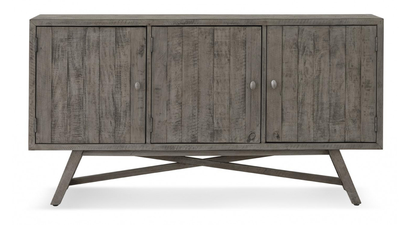 Sideboard Holz Grau 160x43.5x85cm