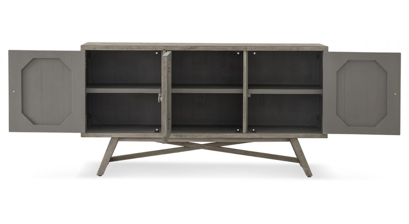 Bahut Bois Gris 160x43.5x85cm