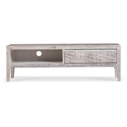 Meuble TV Bois Gris 120x40x38cm