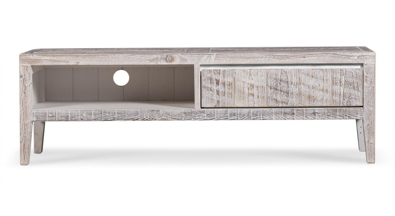 Meuble TV Bois Gris 120x40x38cm