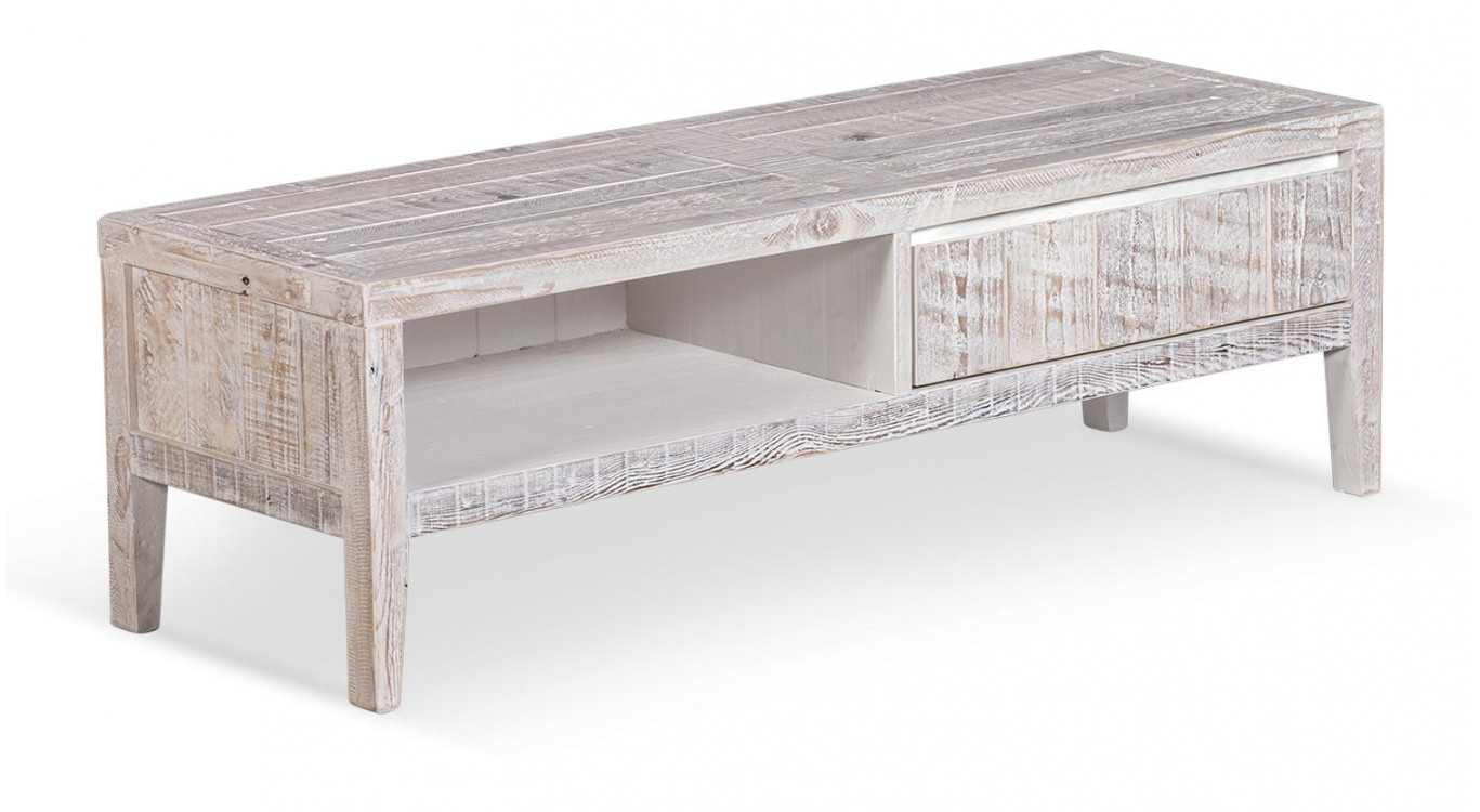 Meuble TV Bois Gris 120x40x38cm