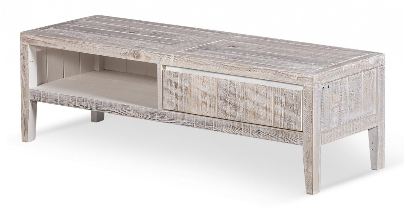 Meuble TV Bois Gris 120x40x38cm
