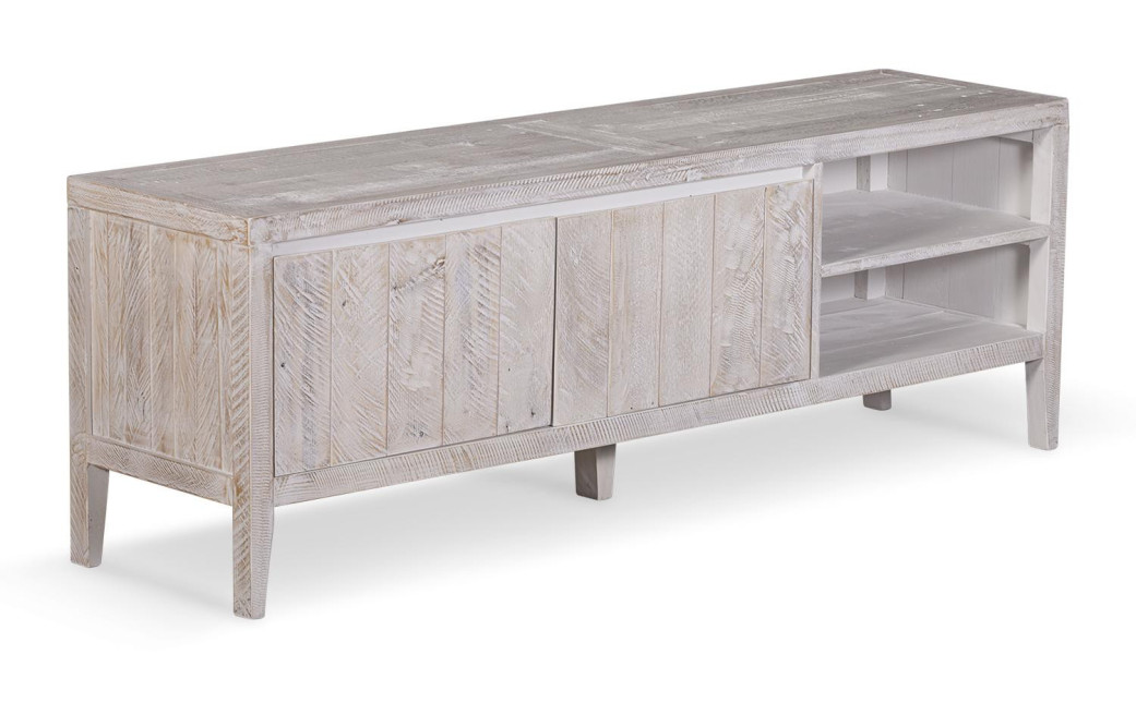 Meuble TV Bois Gris 160x40x55cm
