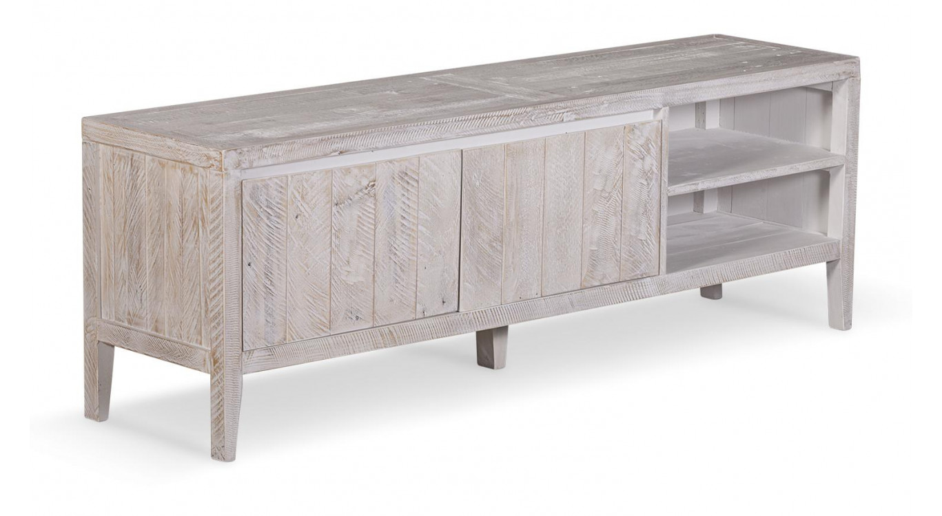 Meuble TV Bois Gris 160x40x55cm
