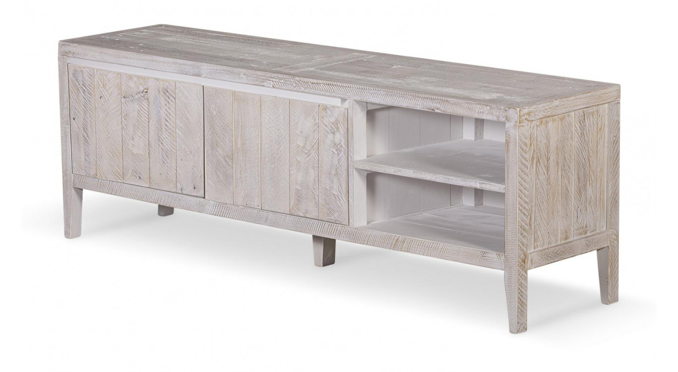 Meuble TV Bois Gris 160x40x55cm