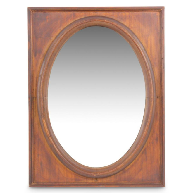 Miroir Ancien Oval Vertical Bois 55.5x3.5x72.5cm