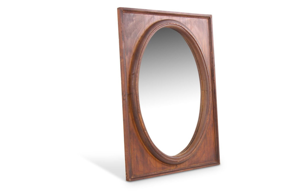 Miroir Ancien Oval Vertical Bois 55.5x3.5x72.5cm