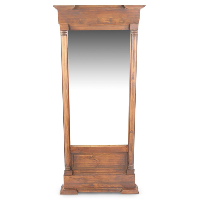 Grand Miroir Ancien Rectangulaire Vertical Bois 59x11x136cm