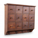 Semainier de madera Chiffonnier Grainetier 12 cajones Estante de pared 58x13x51cm