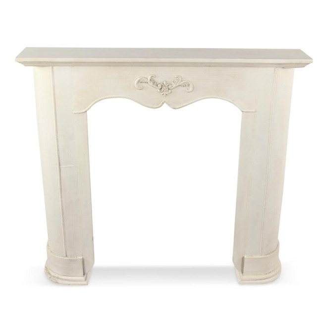Einrahmung Mantel Kamin Cerusé Weiß 110x20x100cm
