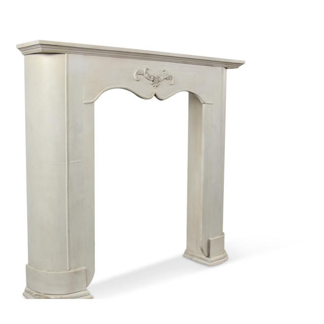 Einrahmung Mantel Kamin Cerusé Weiß 110x20x100cm