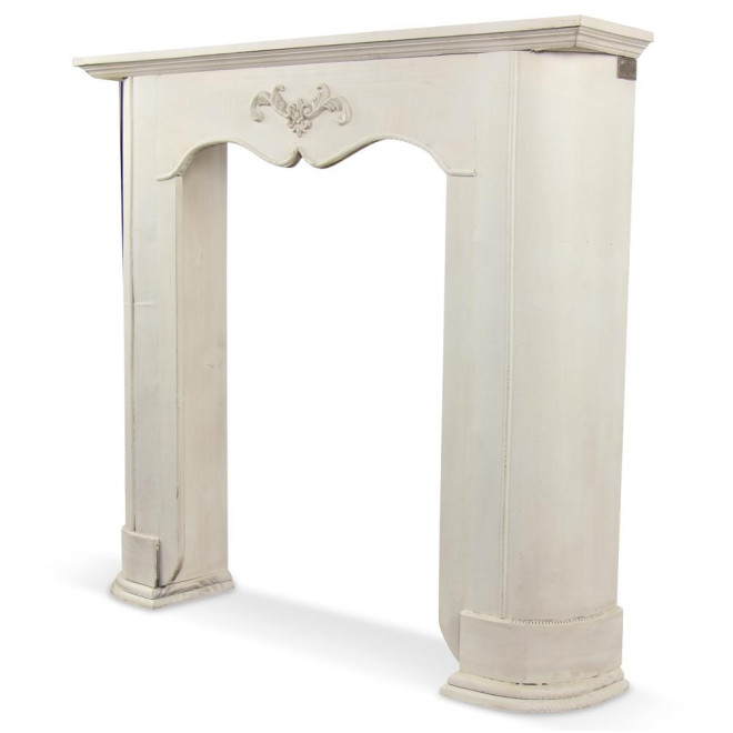 Einrahmung Mantel Kamin Cerusé Weiß 110x20x100cm