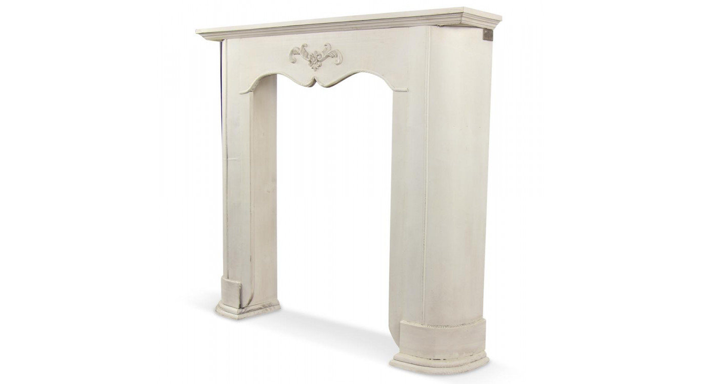 Einrahmung Mantel Kamin Cerusé Weiß 110x20x100cm