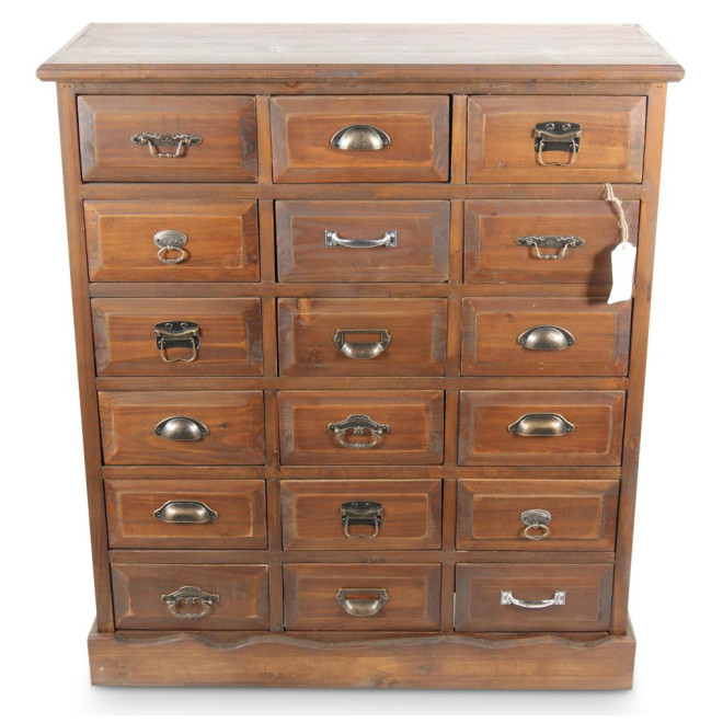 Kommode Grainetier 18 Schubladen Holz 87x34.5x99.5cm