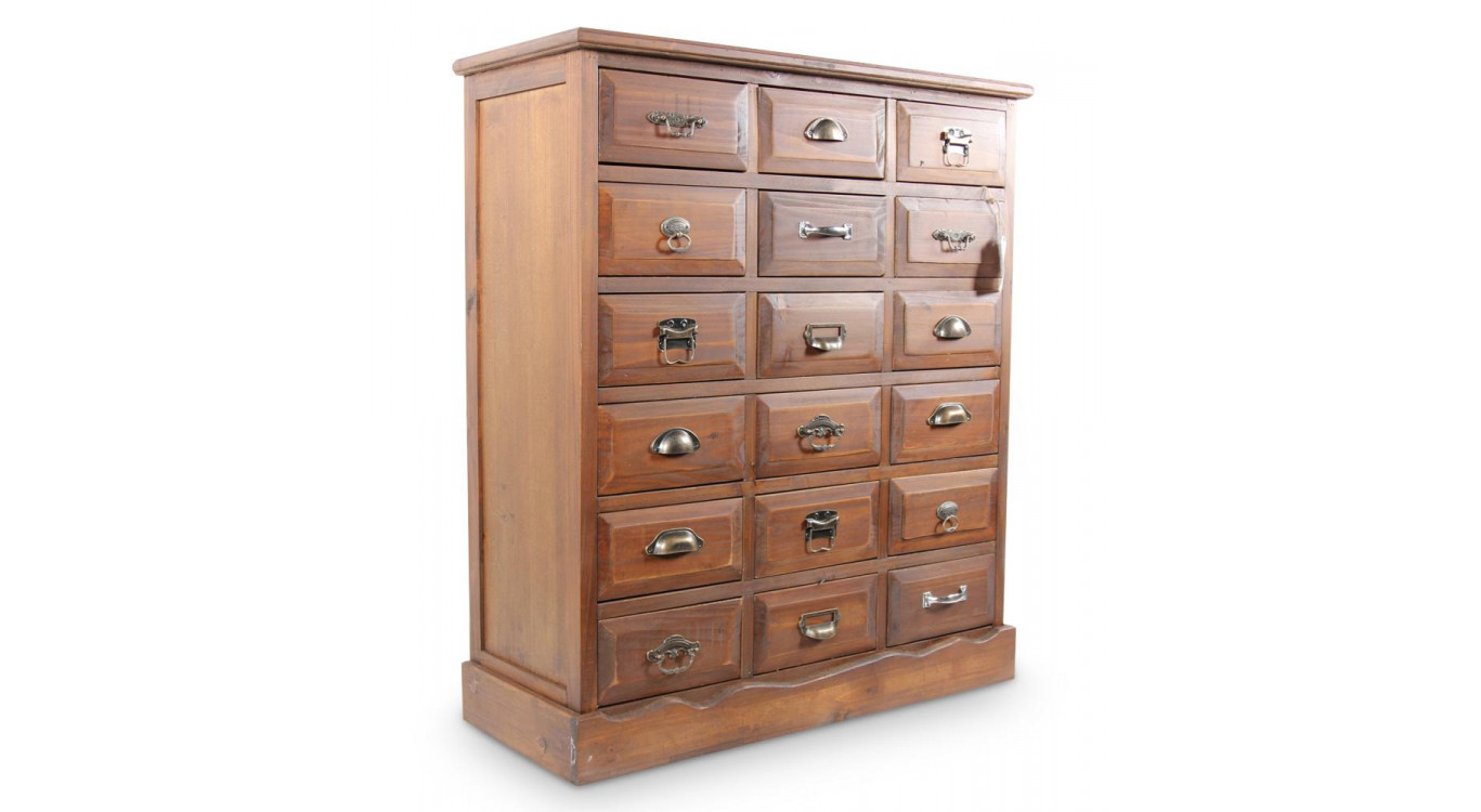 Kommode Grainetier 18 Schubladen Holz 87x34.5x99.5cm