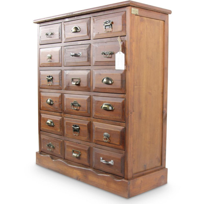 Commode Grainetier 18 Tiroirs Bois 87x34.5x99.5cm