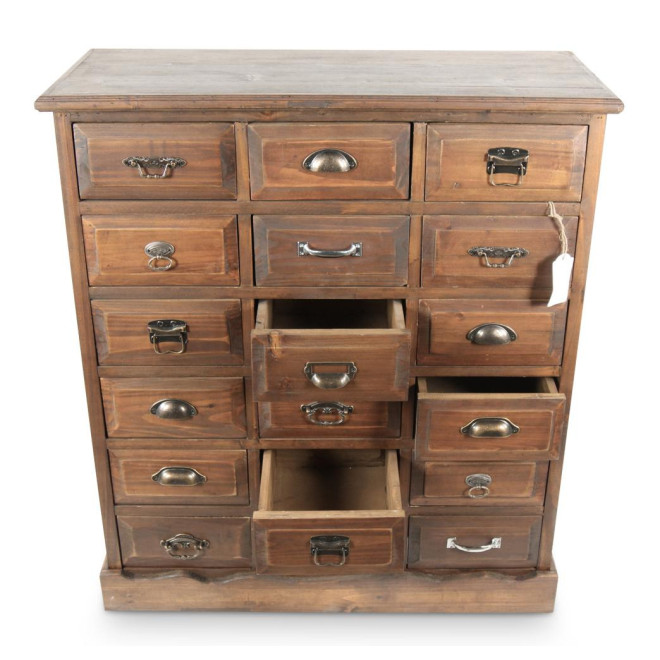 Kommode Grainetier 18 Schubladen Holz 87x34.5x99.5cm