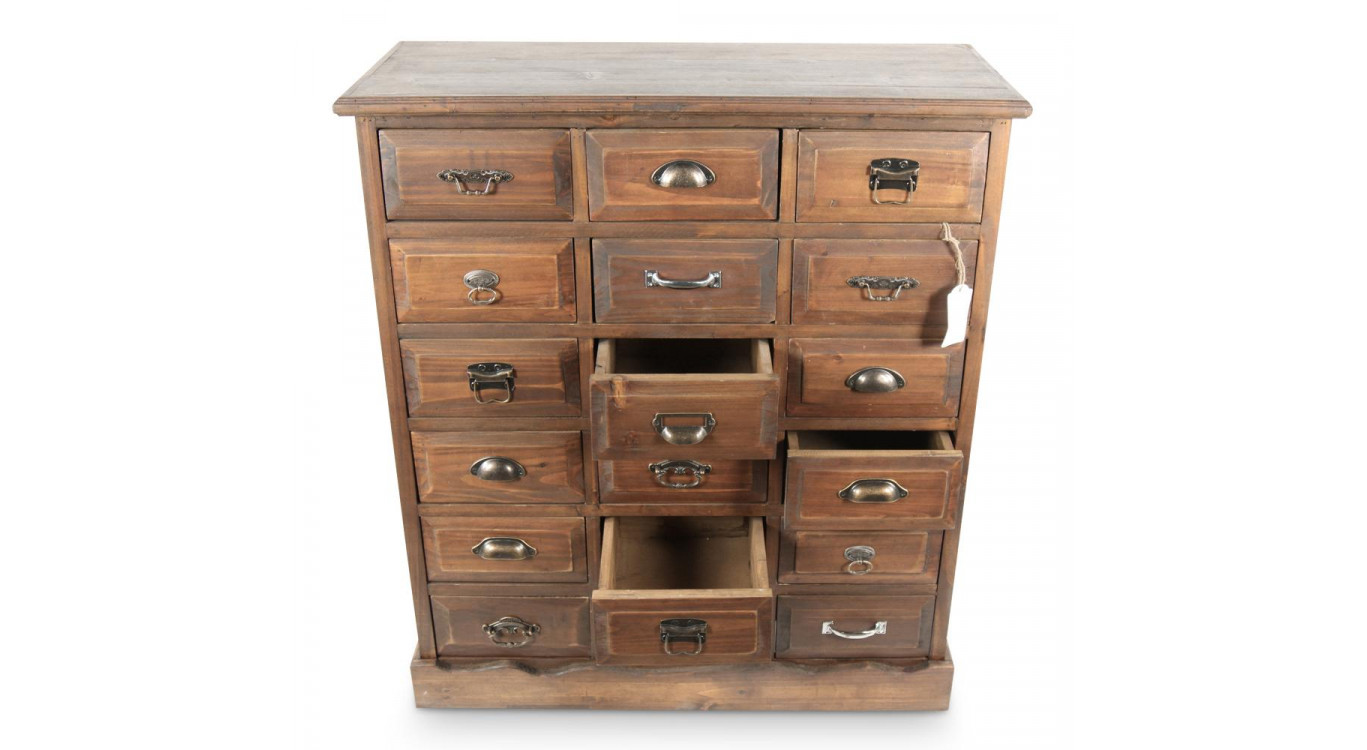 Kommode Grainetier 18 Schubladen Holz 87x34.5x99.5cm