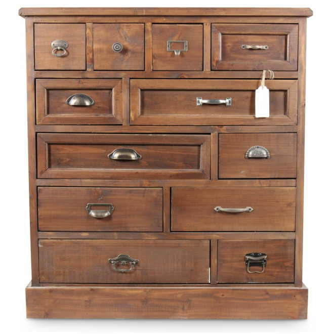 Commode Grainetier 12 Tiroirs Bois 84x32x92cm