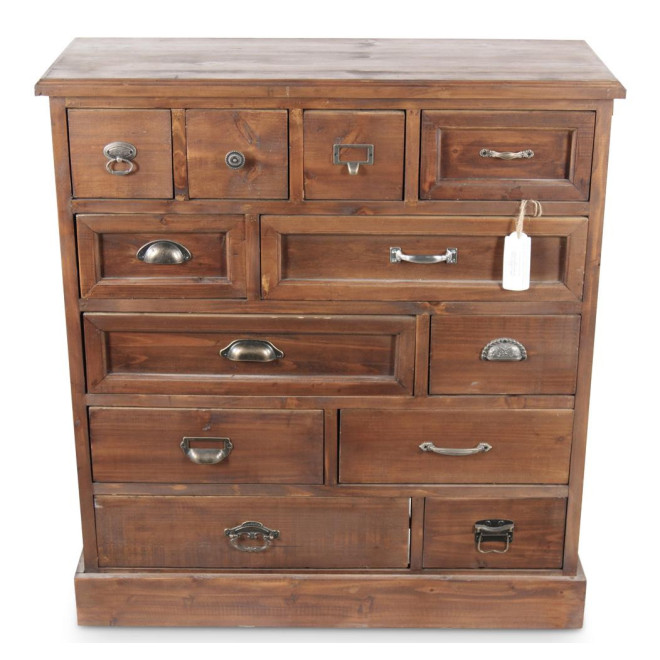 Commode Grainetier 12 Tiroirs Bois 84x32x92cm