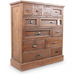 Kommode Grainetier 12 Schubladen Holz 84x32x92cm