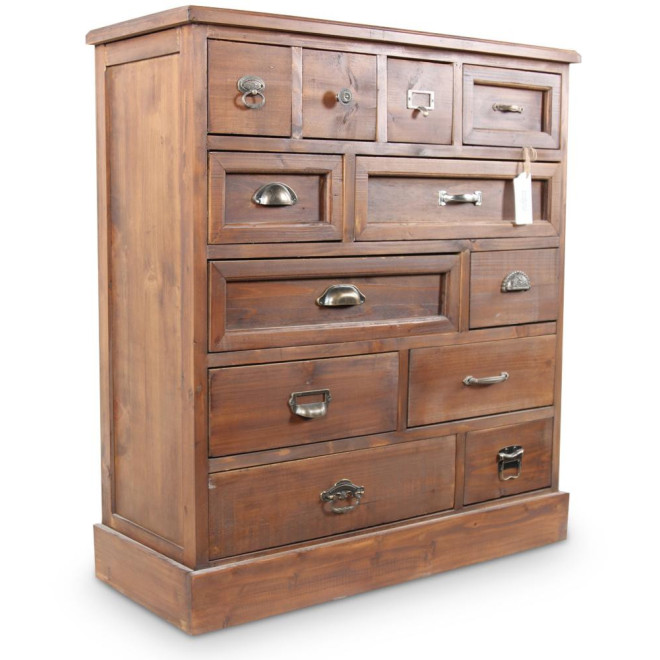 Commode Grainetier 12 Tiroirs Bois 84x32x92cm