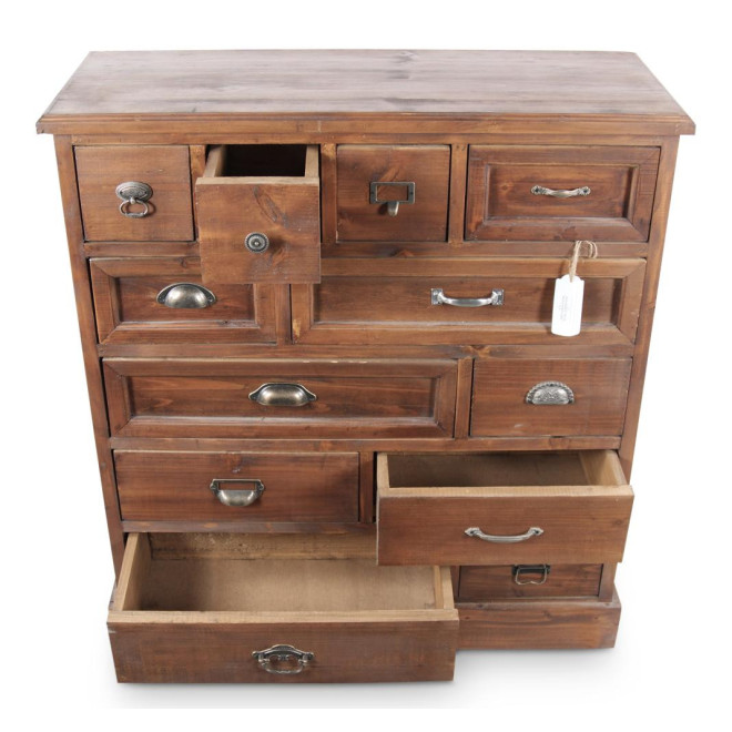 Commode Grainetier 12 Tiroirs Bois 84x32x92cm