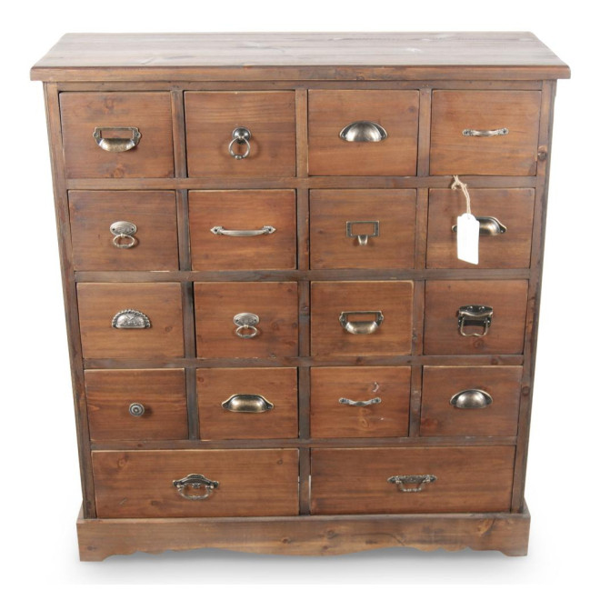 Commode Grainetier 18 Tiroirs Bois 92x34.5x99cm