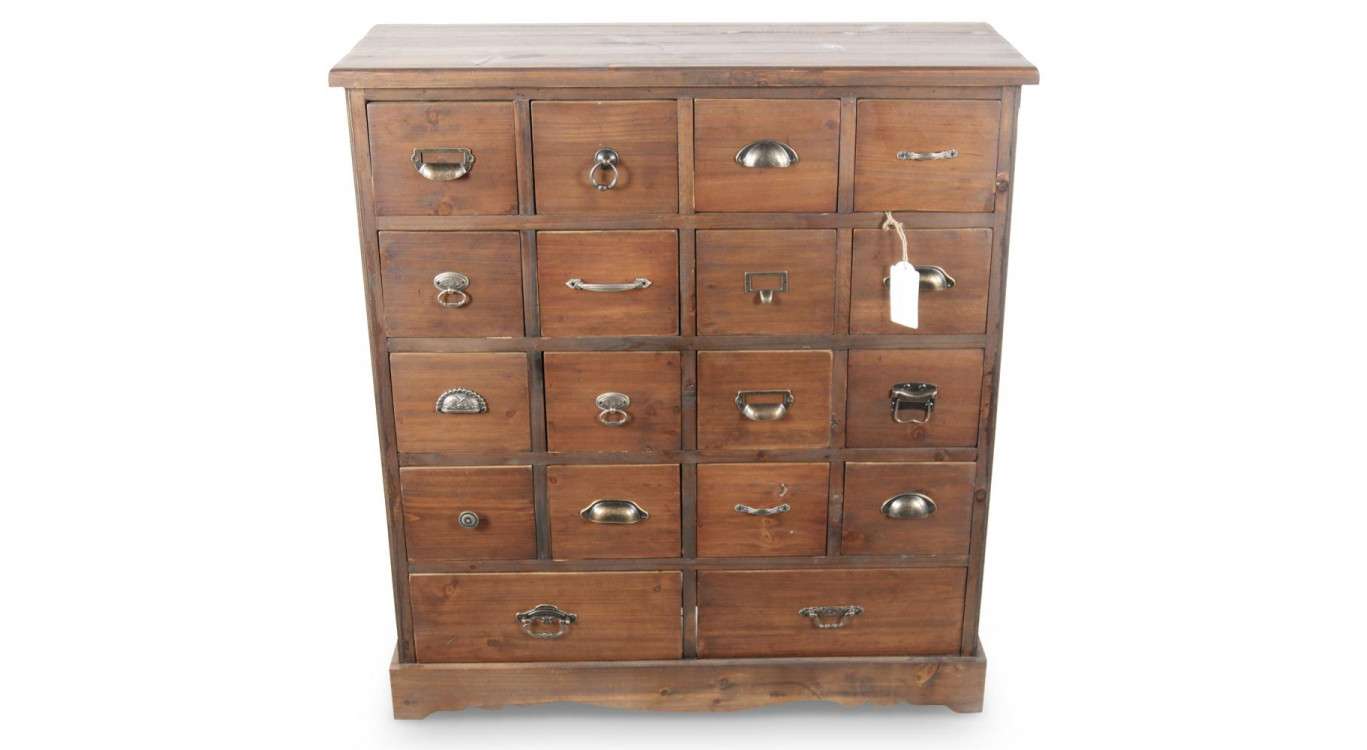 Kommode Grainetier 18 Schubladen Holz 92x34.5x99cm