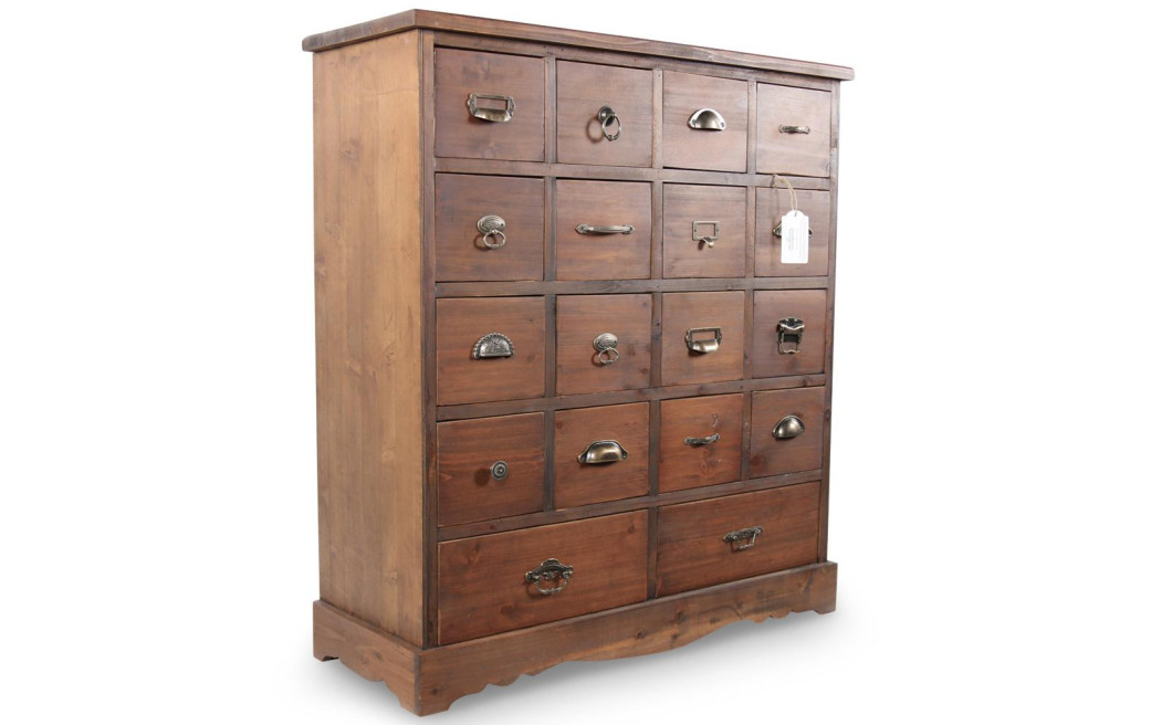 Kommode Grainetier 18 Schubladen Holz 92x34.5x99cm