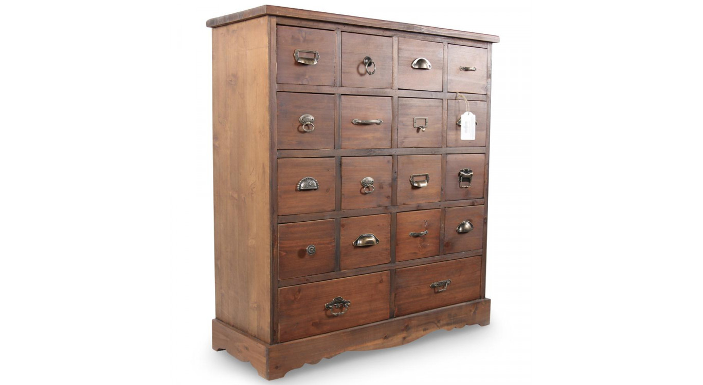 Kommode Grainetier 18 Schubladen Holz 92x34.5x99cm