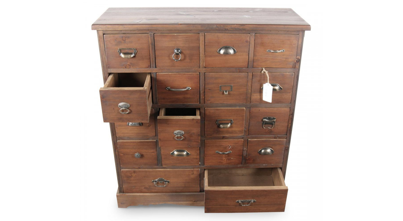 Kommode Grainetier 18 Schubladen Holz 92x34.5x99cm